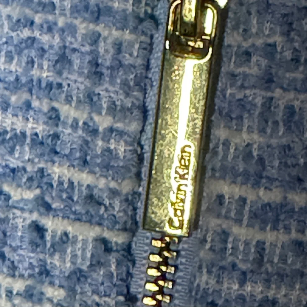 Calvin Klein Size 12 Cap Sleeve Tweed Sheath Dress Serene Blue Womens EUC Zip - Picture 4 of 10